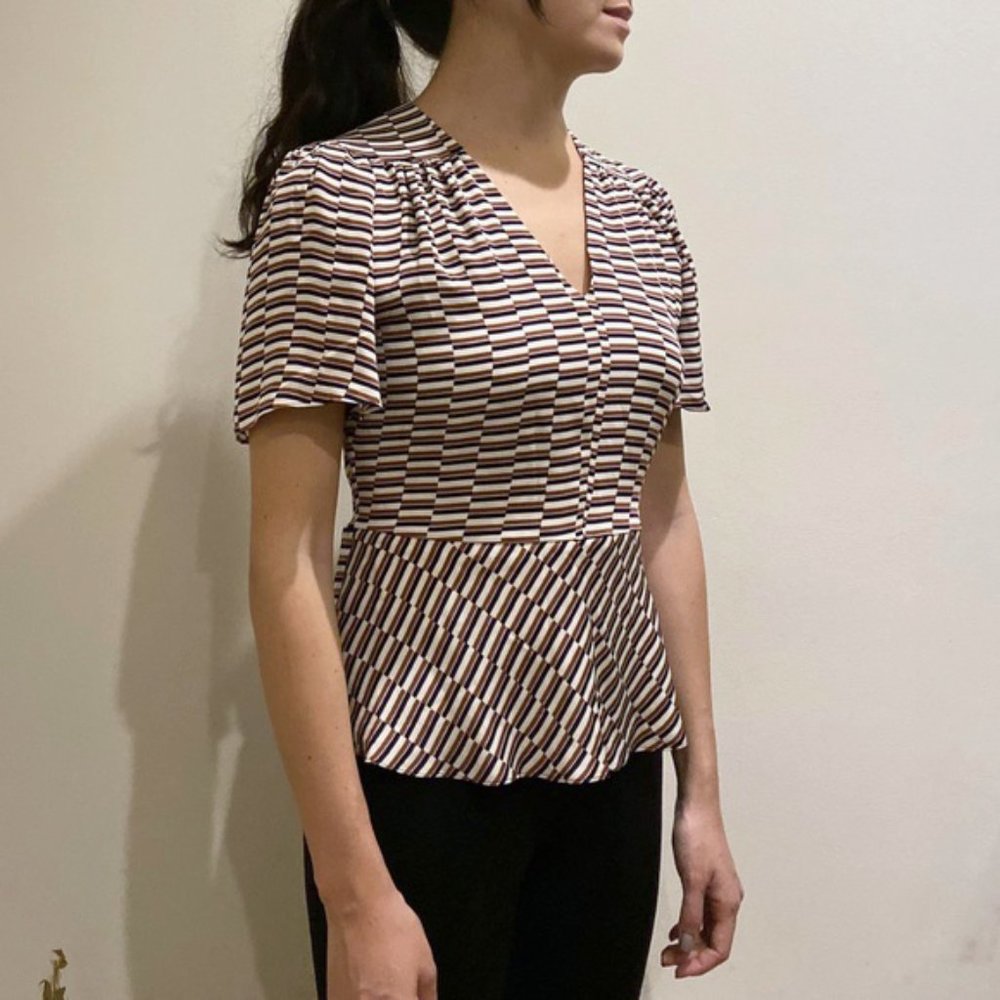 Lewit Pattern Silk Blouse XS - New with tags
